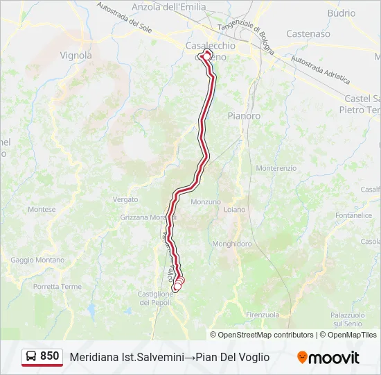 850 Bus Line Map