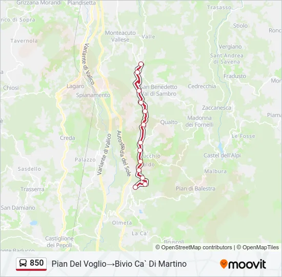 850 Bus Line Map