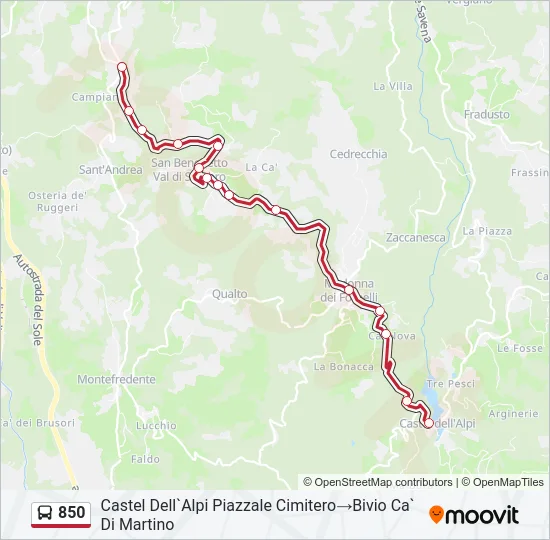 850 Bus Line Map