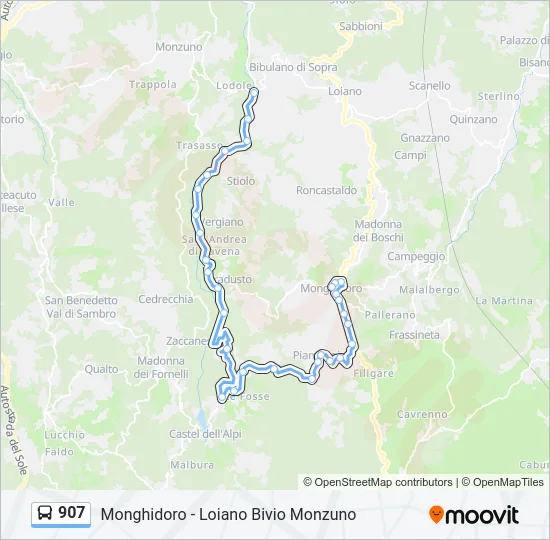907 Bus Line Map