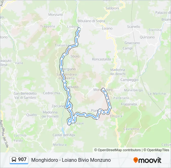 907 Bus Line Map