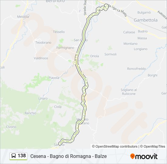 Percorso linea bus 138