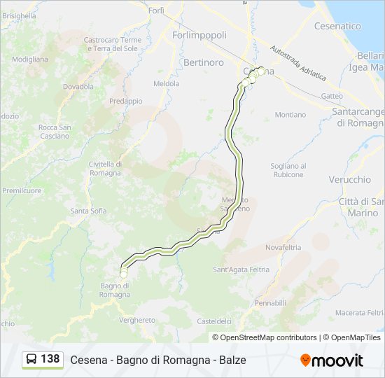 138 bus Line Map