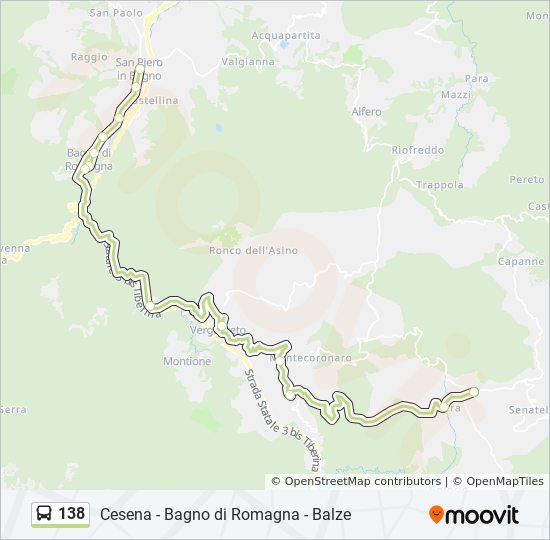 Percorso linea bus 138