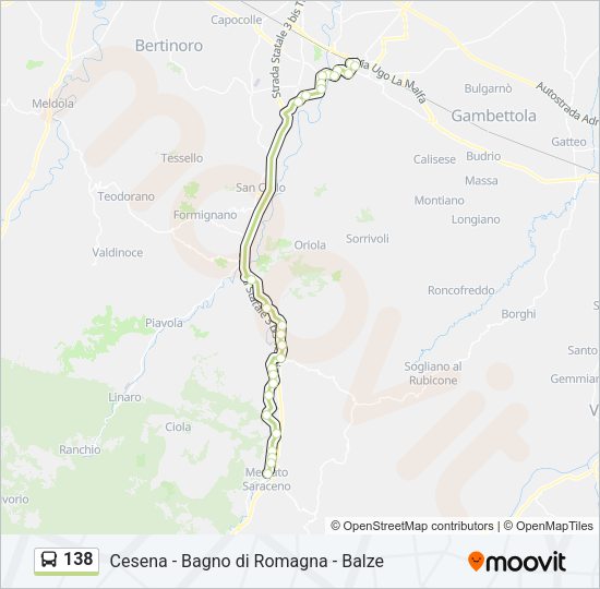 Percorso linea bus 138