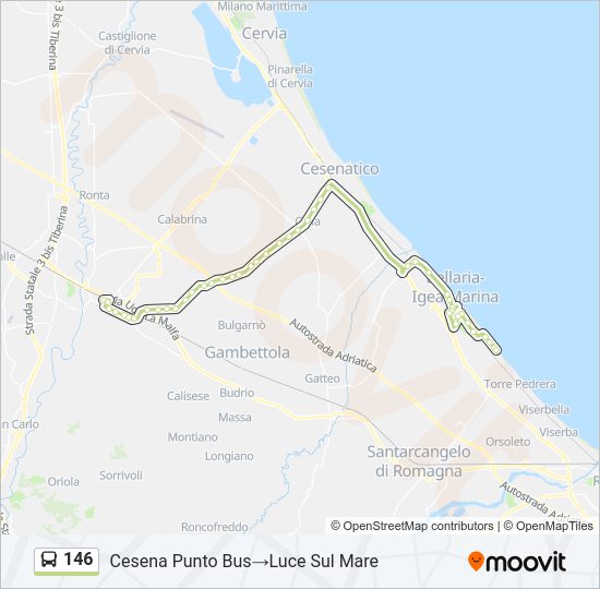 146 bus Line Map