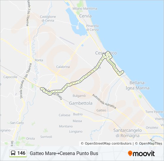 146 bus Line Map