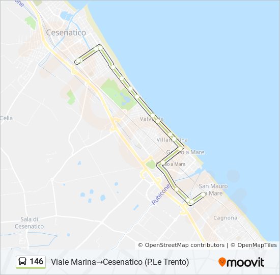 146 bus Line Map