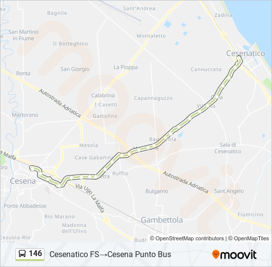 146 bus Line Map