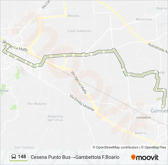 148 Bus Line Map