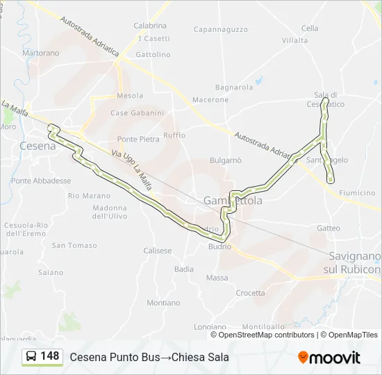 148 Bus Line Map