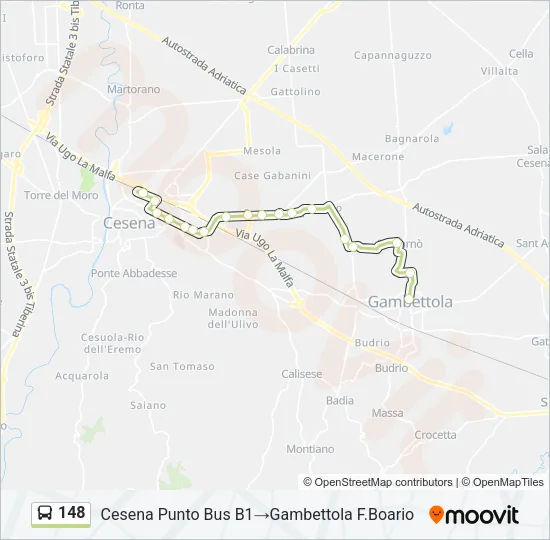 148 Bus Line Map