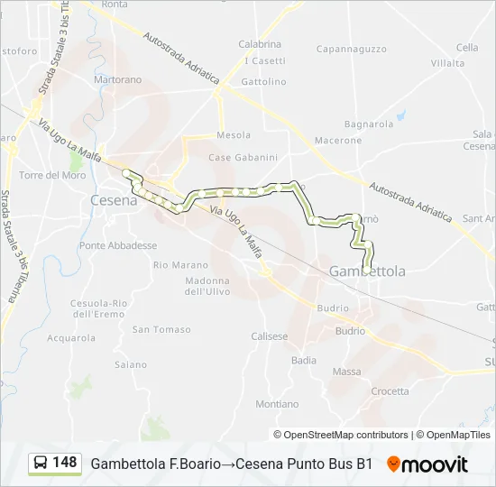 148 Bus Line Map