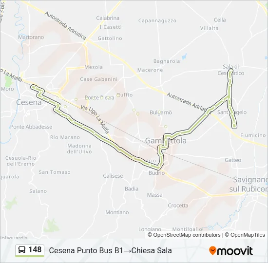 148 Bus Line Map