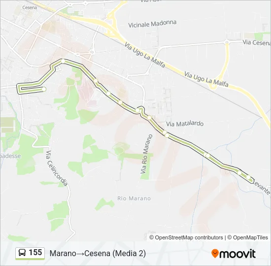 155 Bus Line Map