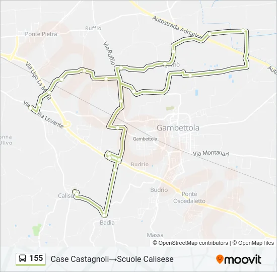 155 Bus Line Map