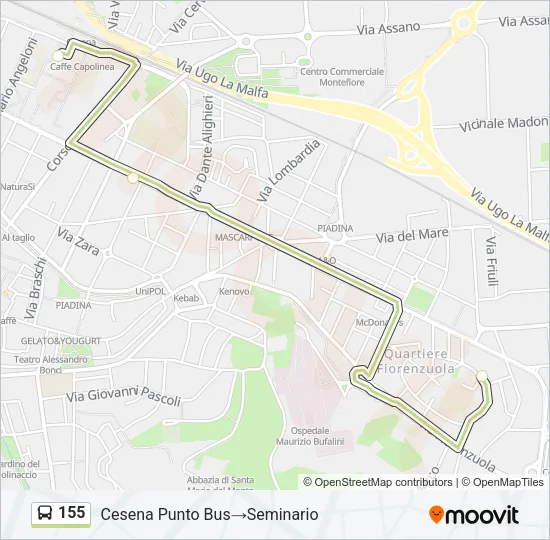 155 Bus Line Map