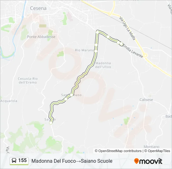 155 Bus Line Map