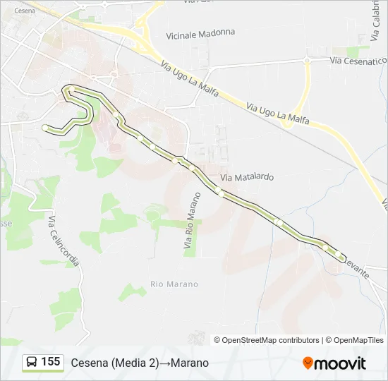 155 Bus Line Map