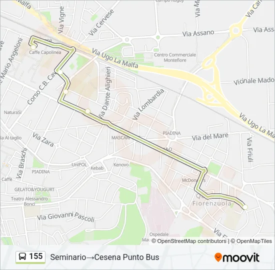 155 Bus Line Map
