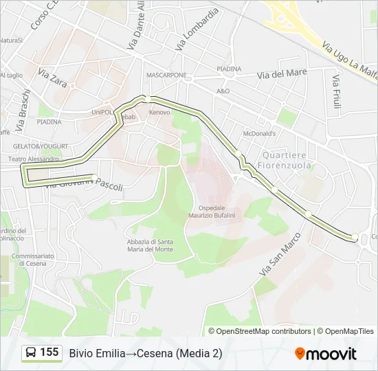 155 Bus Line Map