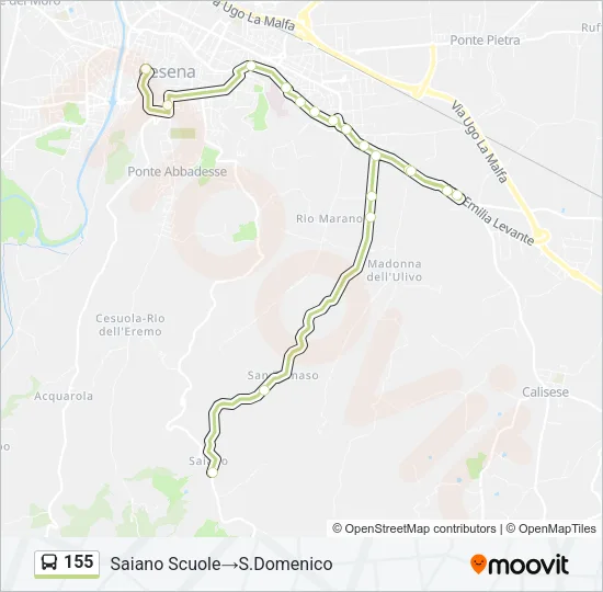 155 Bus Line Map