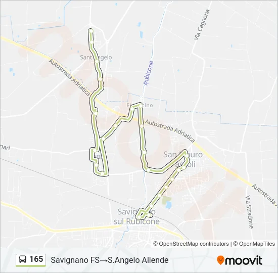 165 Bus Line Map