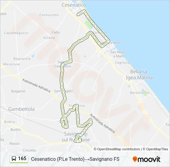 165 Bus Line Map