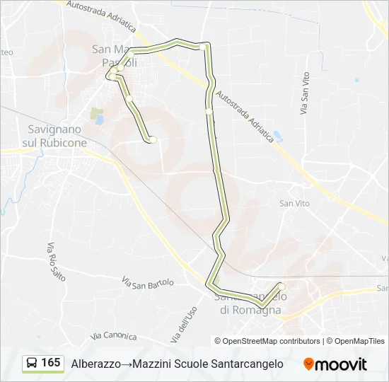 165 Bus Line Map