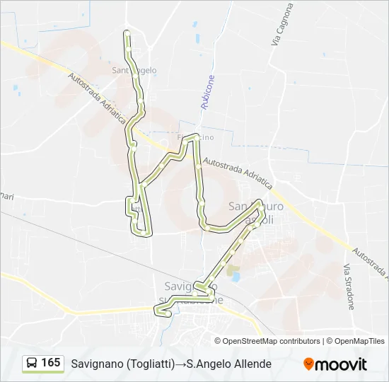 165 Bus Line Map