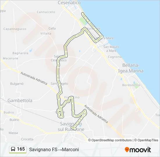 165 Bus Line Map