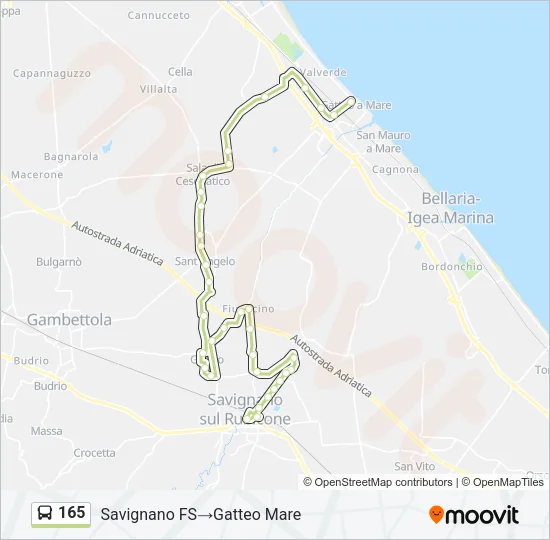 165 Bus Line Map