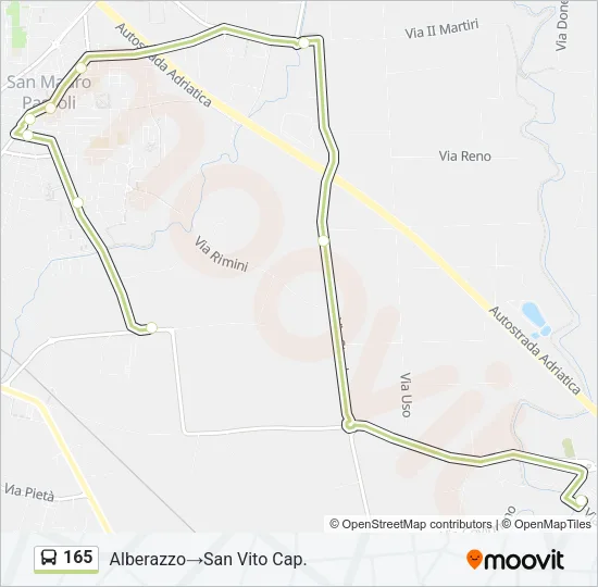 165 Bus Line Map