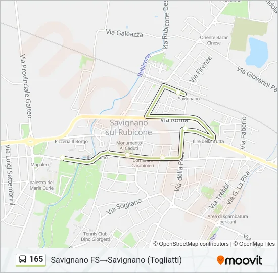165 Bus Line Map