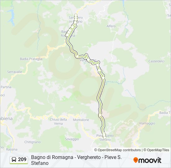 209 bus Line Map