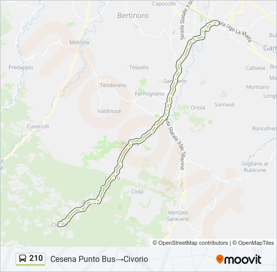 210 bus Line Map