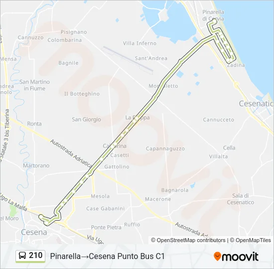 210 Bus Line Map