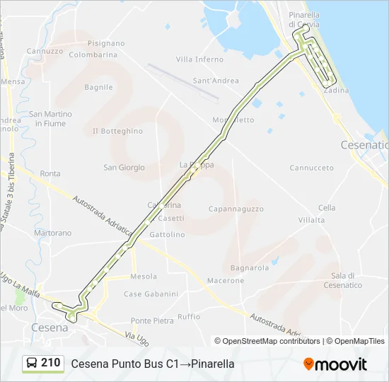 210 Bus Line Map