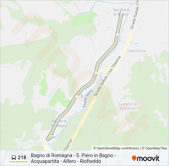 Percorso linea bus 218
