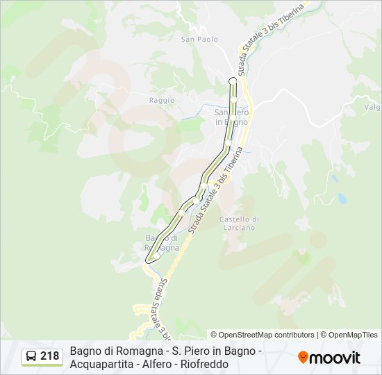 218 bus Line Map