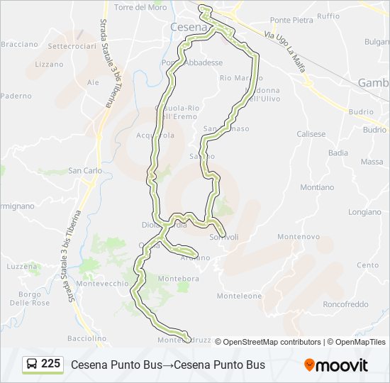 225 bus Line Map