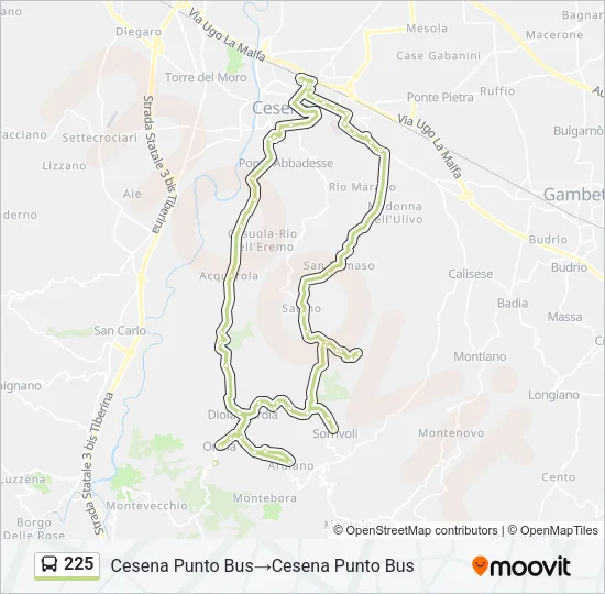 225 Bus Line Map