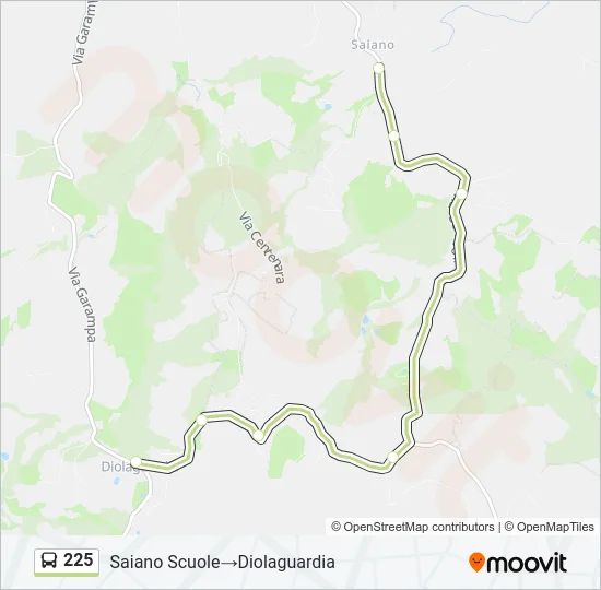 225 Bus Line Map