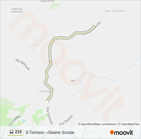 225 Bus Line Map
