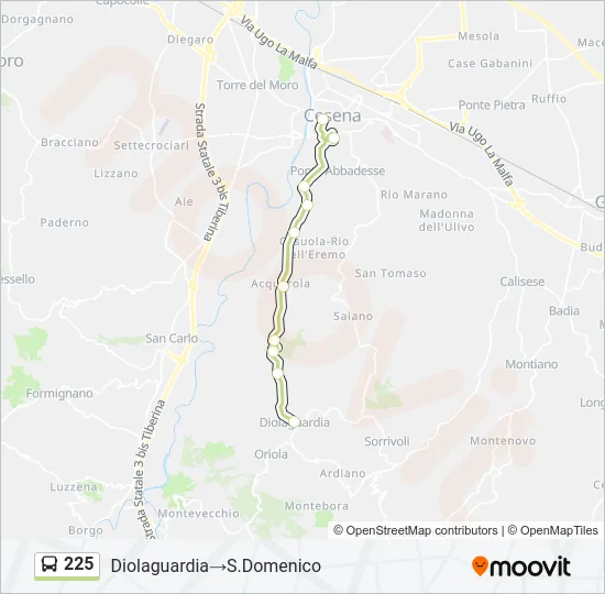 225 Bus Line Map