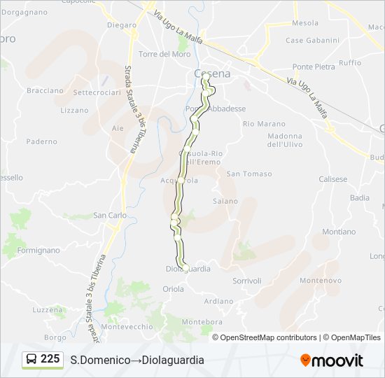 Percorso linea bus 225