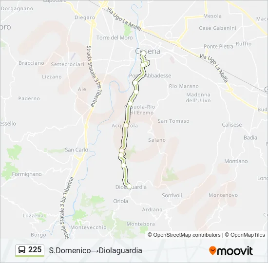 225 Bus Line Map