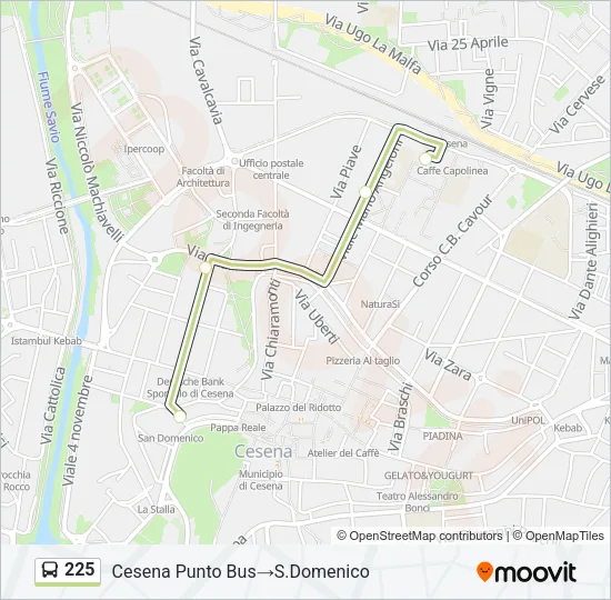 225 Bus Line Map