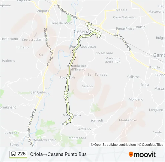 225 Bus Line Map