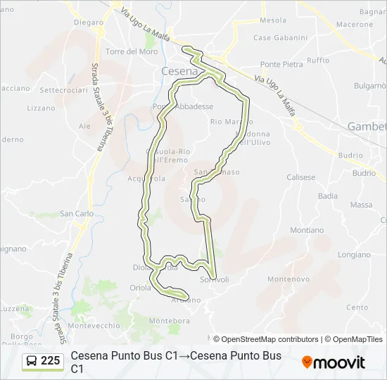 225 Bus Line Map